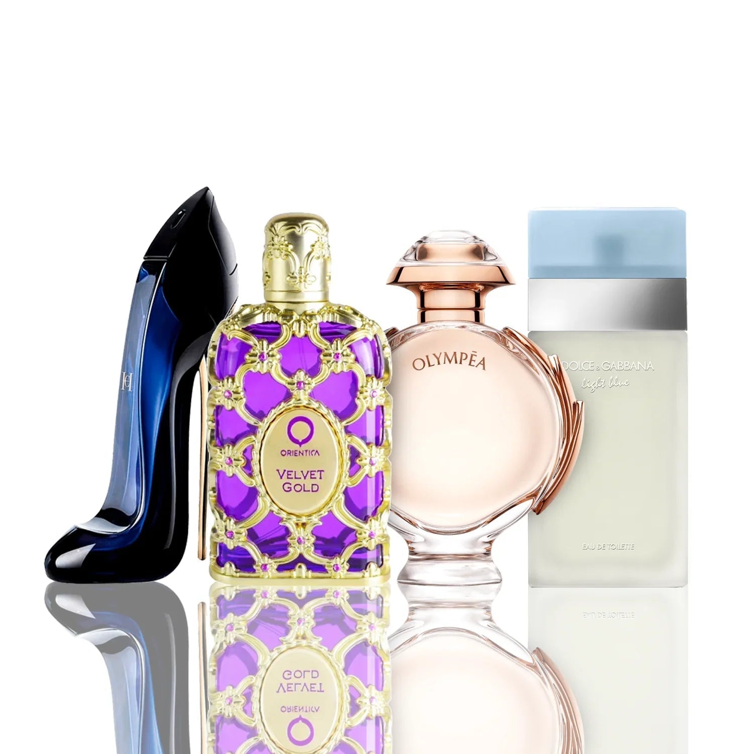 Zestaw 4 Perfum | Light Blue + Velvet Gold + Good Girl + Olympéa