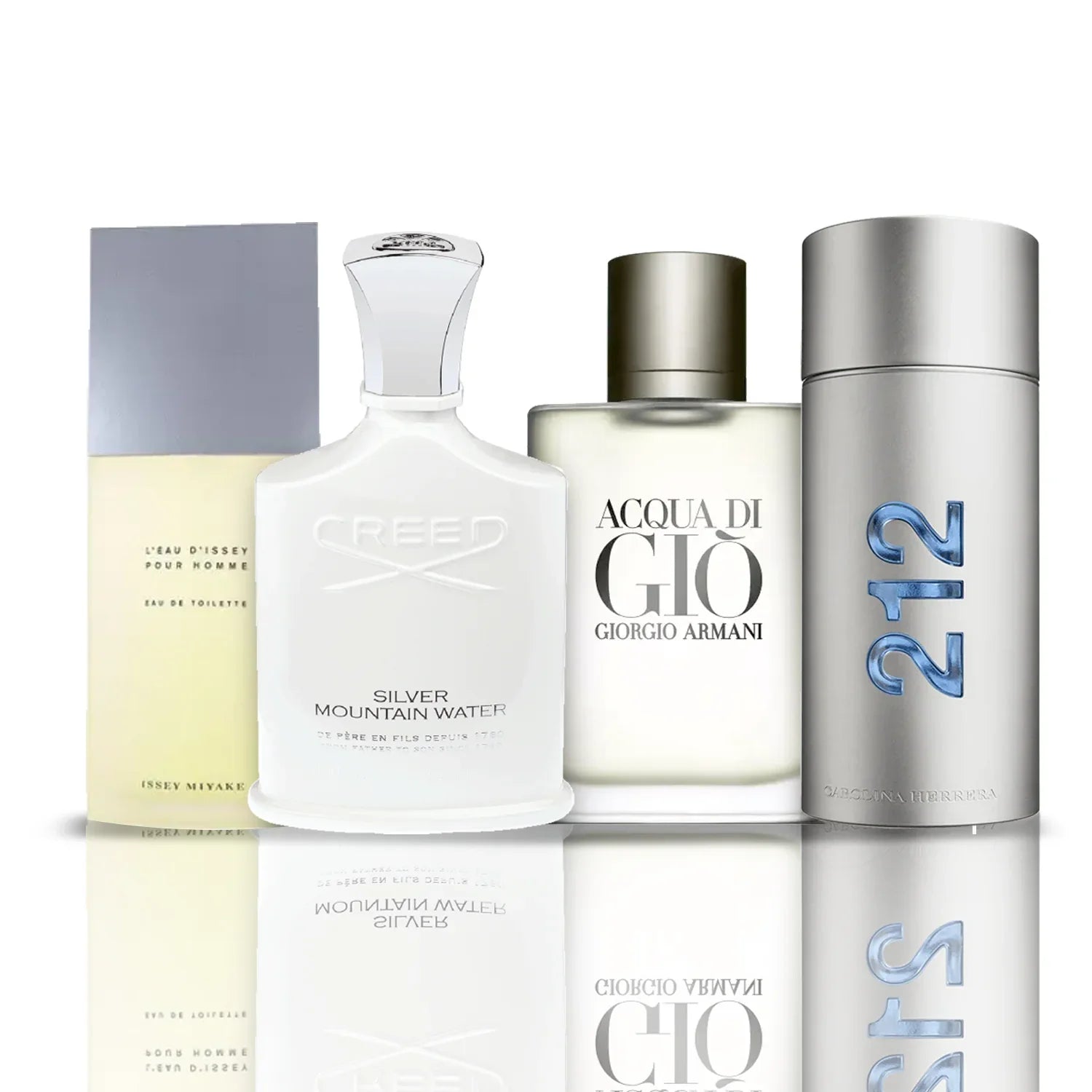 Zestaw 4 Perfum | L'Eau d'Issey + Acqua di Giò + Creed Silver Mountain Water + 212 NYC Men